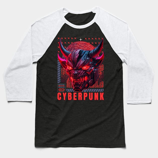 CyberDemon Baseball T-Shirt by RyuSanz